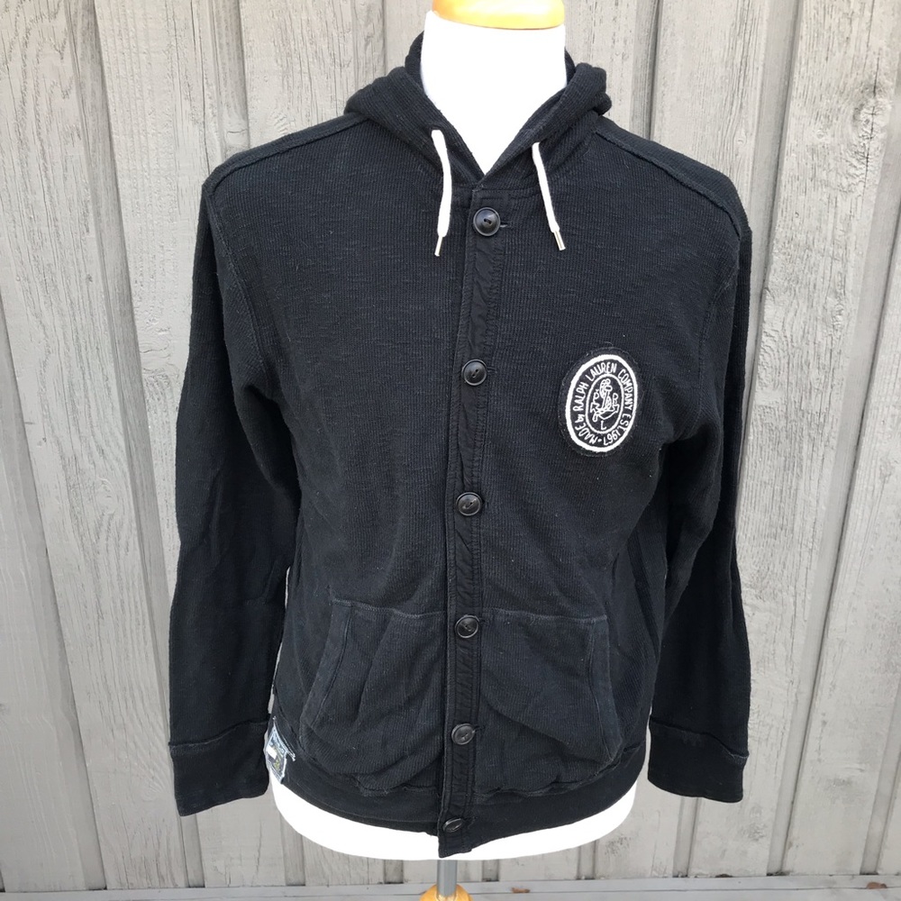 Polo Ralph Lauren Button Up Graphic Hoodie Sweatshirt